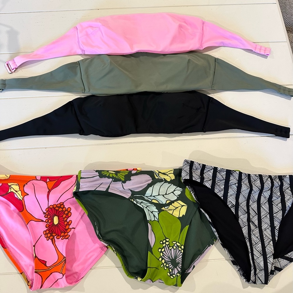 AERIE 6 piece mix and match bandeau bikini set